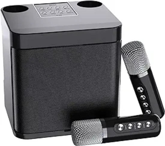 Picture of JIEFOCH Karaoke Machine for Adults and Kids, Portable Bluetooth Karaoke Speaker for TV, with 2 Wireless Microphones PA Speaker System for Indoor Outdoor Party, Family Party Singing