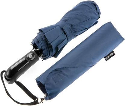 Picture of Ergonauts Windproof Vented Double Canopy Travel Umbrella with Teflon Coating - Portable Compact Foldable Lightweight Design and High Wind Resistance