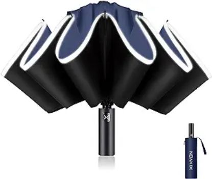 Picture of 1XIXVON Umbrella Pro | UPF 50+ 99% UV Protection, Reflective Safety Strip, Sturdy Windproof, Travel Portable, Automatic | Reverse Folding Umbrella 