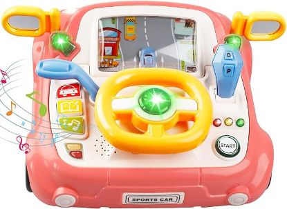 Picture of Children racing adventure table puzzle obstacle avoidance simulation car driving steering wheel